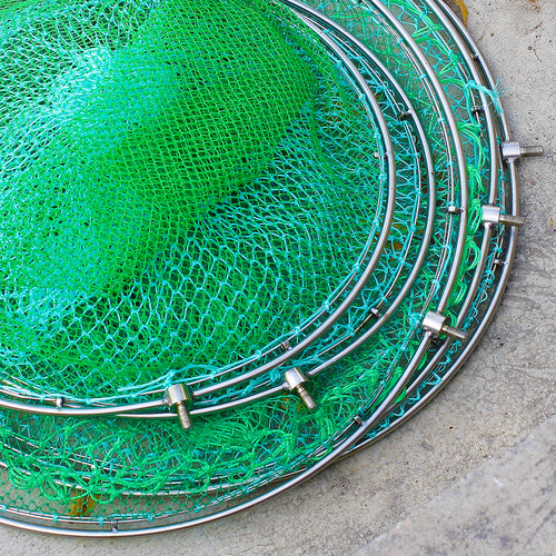 304不锈钢实心圆形钓鱼网头8mm螺丝加内圈一体不开口不折叠