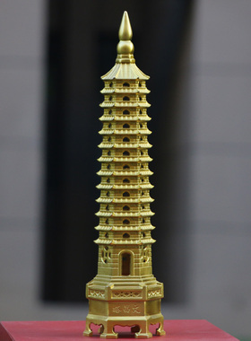 十三层铜文昌塔摆件办公室书房书桌摆设品学生13层铜文昌塔工艺品