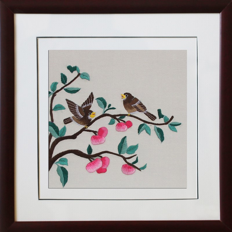 苏绣成品挂画客厅书房卧室装饰画带框纯手工刺绣挂画精品动物图片