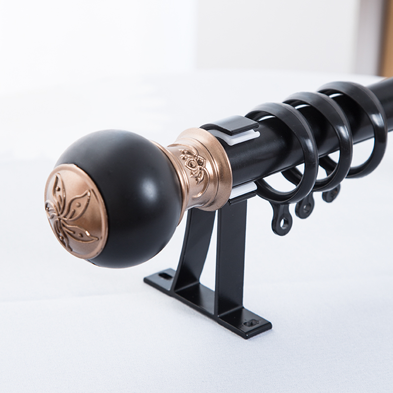 铝合金窗帘轨道静音窗帘杆子罗马杆单轨道滑轨滑轮顶装侧装送配件