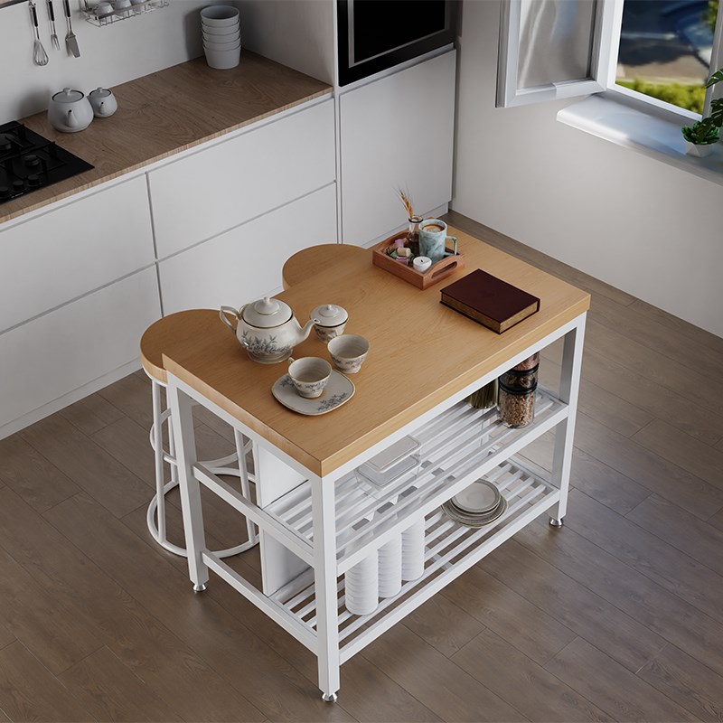 开放式中岛柜厨房单独家用料理吧台餐桌一体定制可移动餐边小橱柜