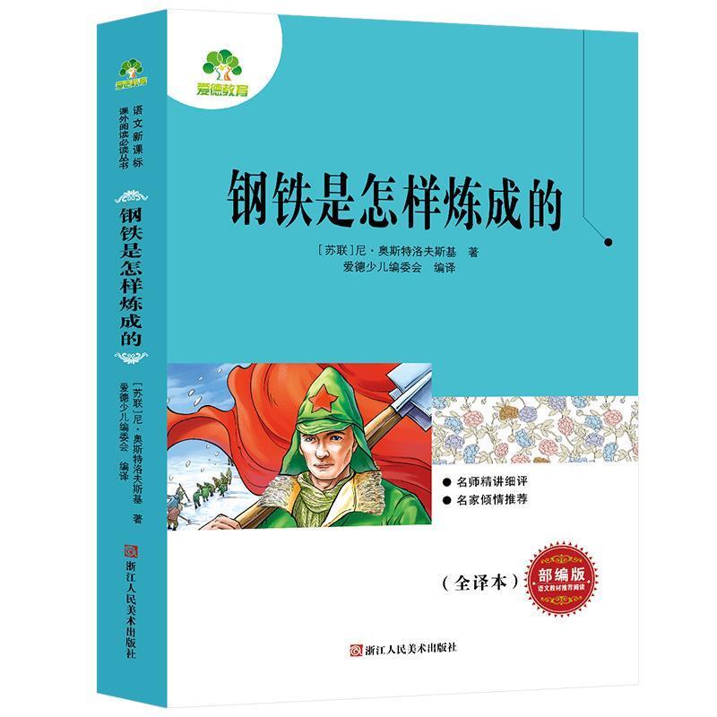 【正版书】 中小学生语文课外阅读 钢铁是怎样炼成的 儿童文学小说经典名著读物 爱德少儿 浙江人民美术出版社