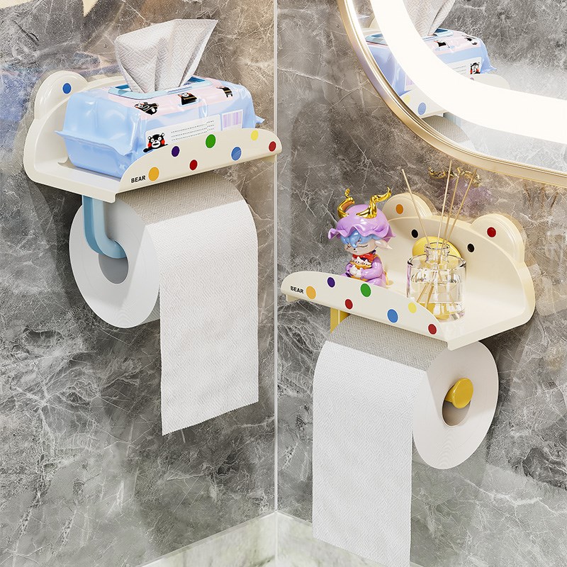 卫生间卷纸架厕所纸巾盒免打孔卫生纸收纳挂架壁R挂手纸厕纸置物