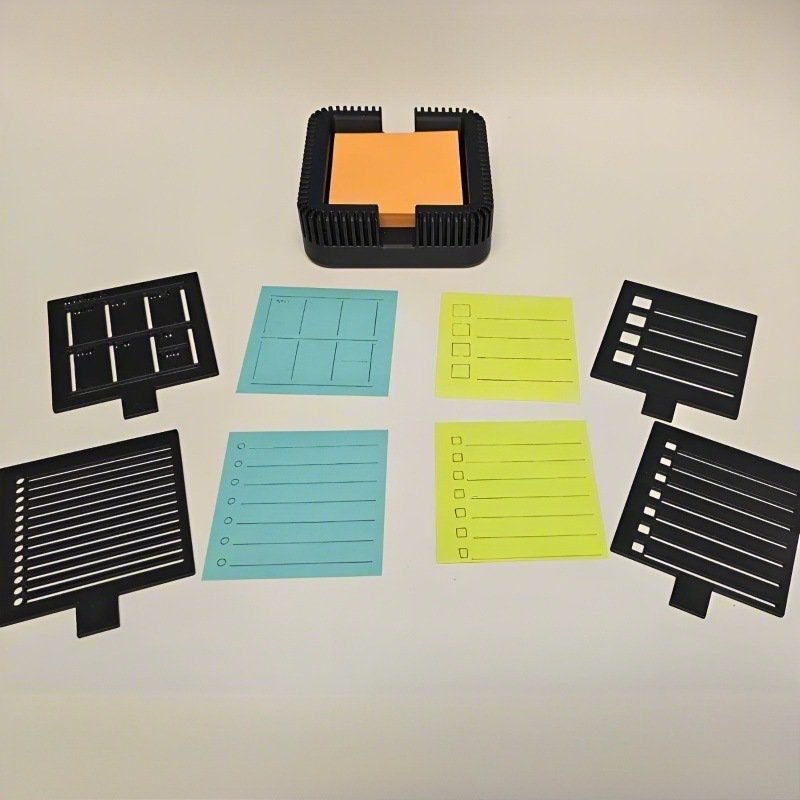 亚马逊新品Sticky Note Holder with Stencil便签模板四种模版盒