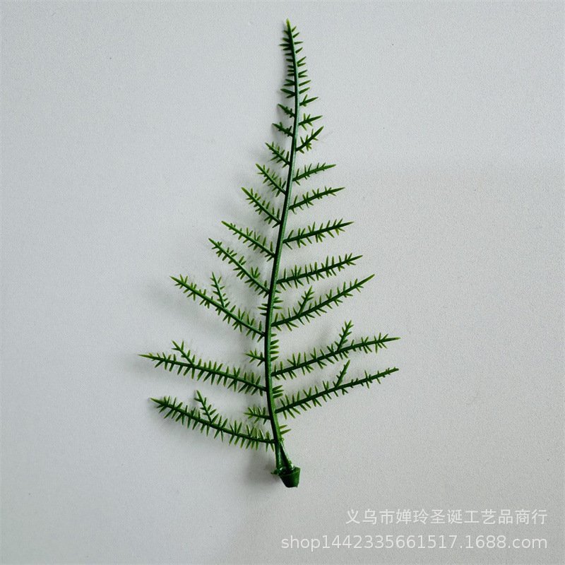 仿真植物塑料水草配件10CM平面文竹叶仿真花绿植壁挂藤条装饰PE叶
