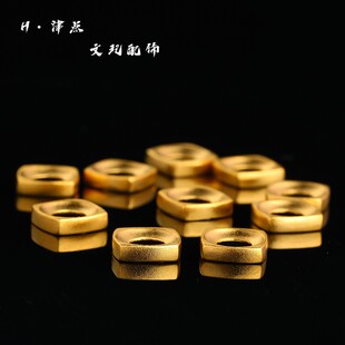 高保色镀24K工艺方形卡环保色隔珠diy文玩手串配饰猴头星月百香