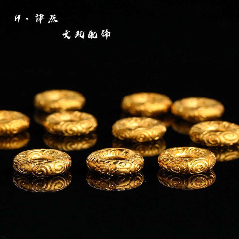高保色古法祥云隔片卡环垫片隔珠文玩百香籽椰蒂饰品diy配件配饰