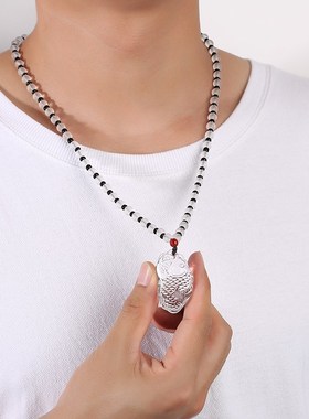 天然白水晶文昌鱼吊坠物挂件礼物礼盒状元笔锦鲤鱼项链潮男女