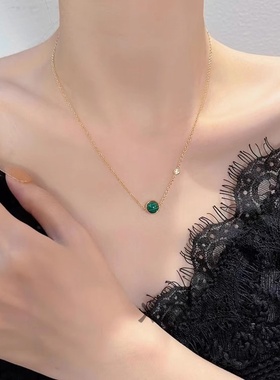 XCZJ吊坠18k玫瑰金项链时来运转红玛瑙轻奢高级锁骨链情人节礼物