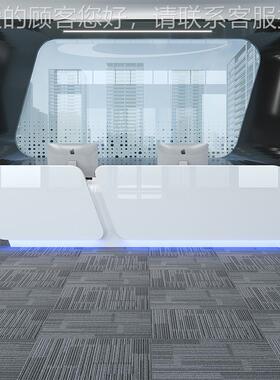 前台接待台公司迎宾约白色烤XM-QT-88桌美漆办公吧台简现代容院收