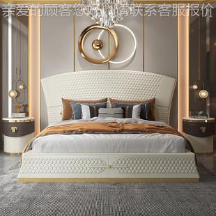 意式 全屋轻奢家具现代网床红Turr双i皮床 轻奢真皮床主人床卧M137