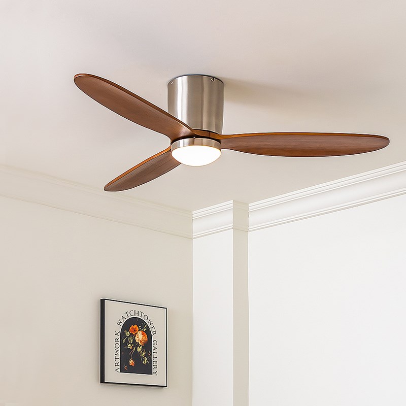 中古实木吸顶吊扇灯复古静音卧室变频电扇灯家用餐厅风扇灯casagd