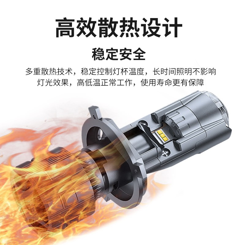 适用铃木UY125改装灯泡UU125踏板摩托车led大灯透镜UE125H4双透镜