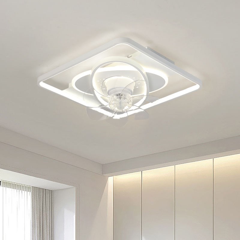 2025新款360摇头卧室风扇灯现代简约智能吸顶风扇灯