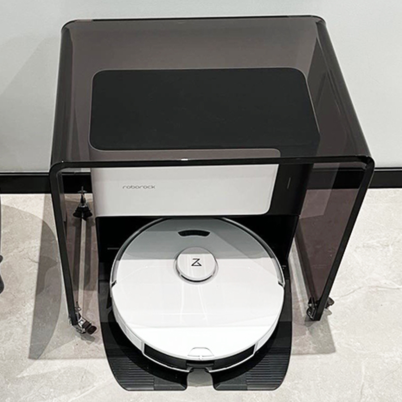 黑透扫地机器人亚克力置物架边几适配云鲸科沃斯X1石头追觅带轮
