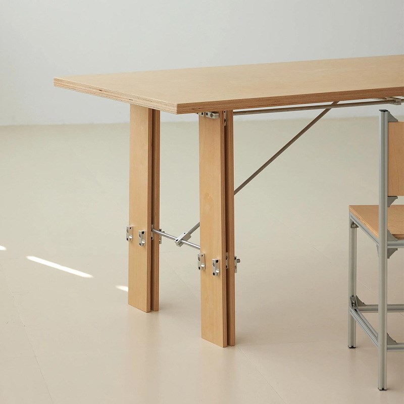 不锈钢光轴桌桦木岛台餐桌家用客厅办公室泡茶台工作台创意海洋板