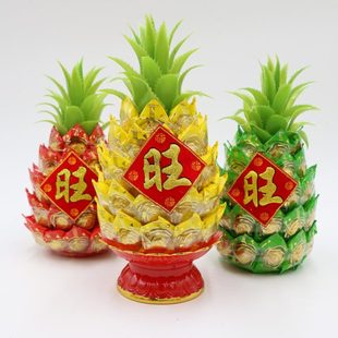 糖塔菠萝创意小礼品摆件糖果莲花菠萝塔新奇实用开店送礼开业搬家