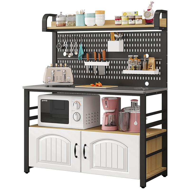 厨房不锈钢操作台切菜桌洞洞板y置物架落地多层收纳架多功能餐边