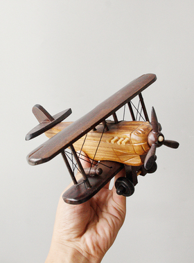 创意实木飞机汽车机车模型家居装饰品摆件复古美式酒柜工艺礼品摆