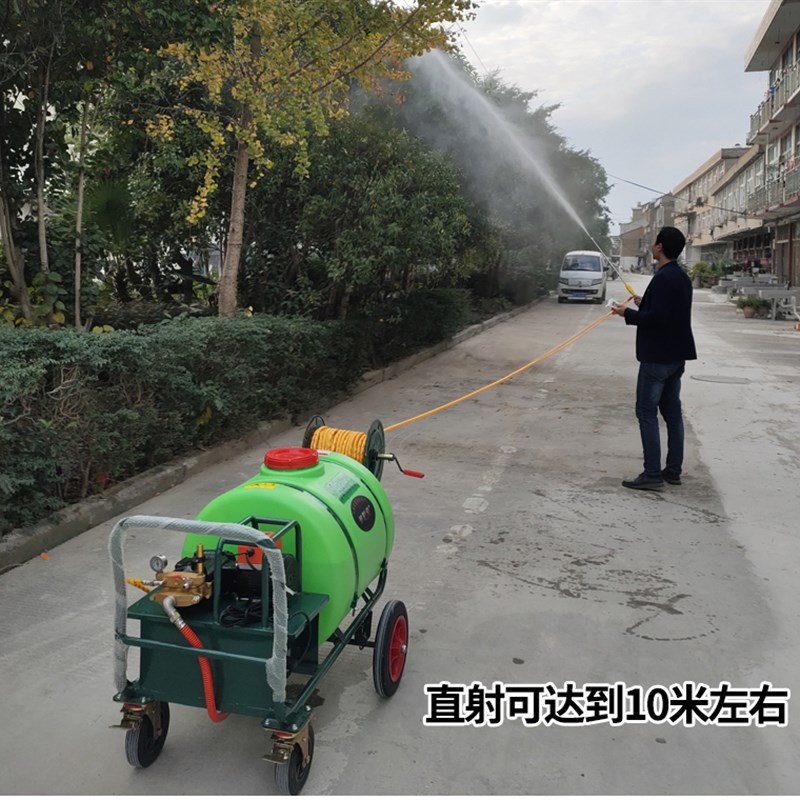 推车式电瓶手推打药机160升电动柴油高压农用汽油遥控消毒喷雾器