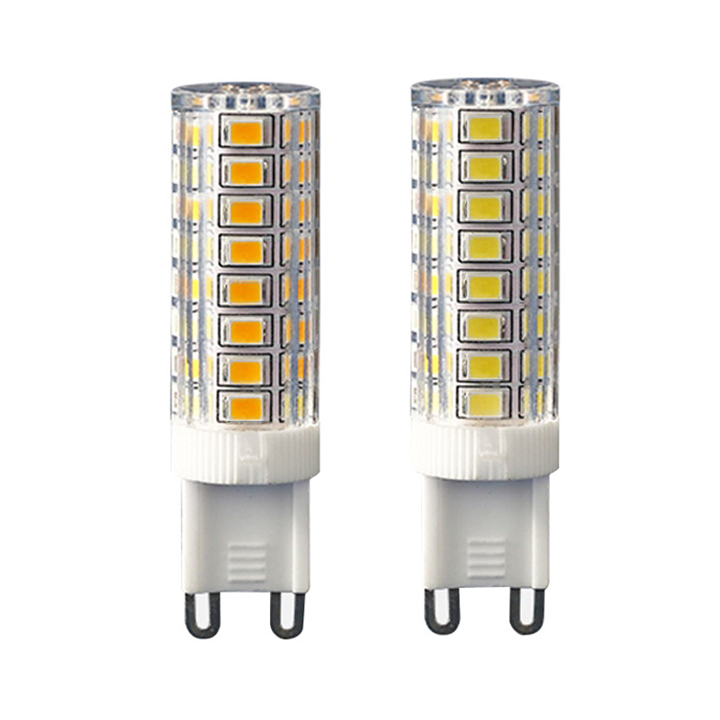 led插口灯泡G9光源水晶轻奢插脚两针高亮三色变光7W超亮节能灯