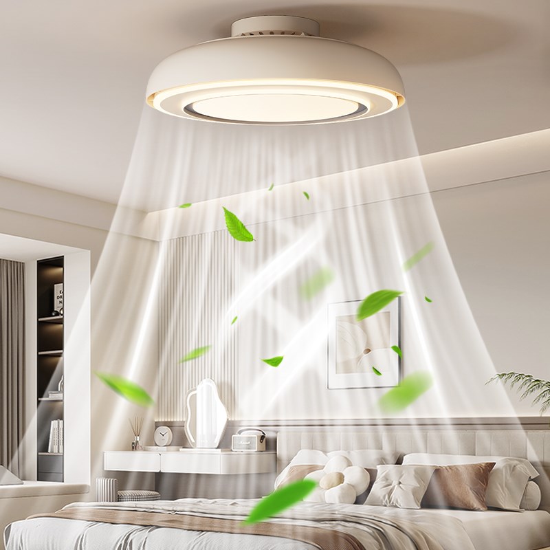 卧室风扇灯2025新款现代简约隐形无叶电扇灯餐厅吊扇灯静音吸顶灯