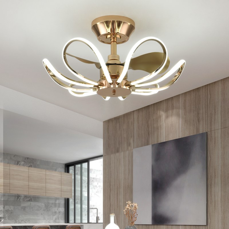 餐厅风扇灯吊扇灯客厅大风力吊灯带风扇家用一体智能天猫精灵吊扇