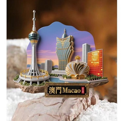 特区景点浮雕金属冰箱贴三亚台湾澳门大三巴景区新纪念品文创礼物
