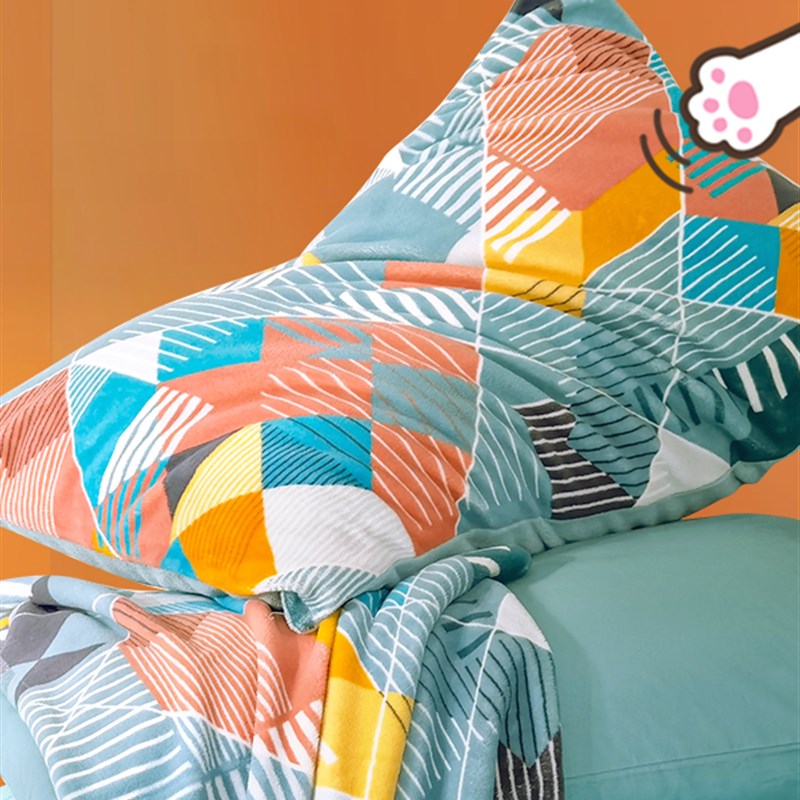 富安娜牛奶绒四件套床上加厚双面珊瑚绒秋冬季床单被套2025新款