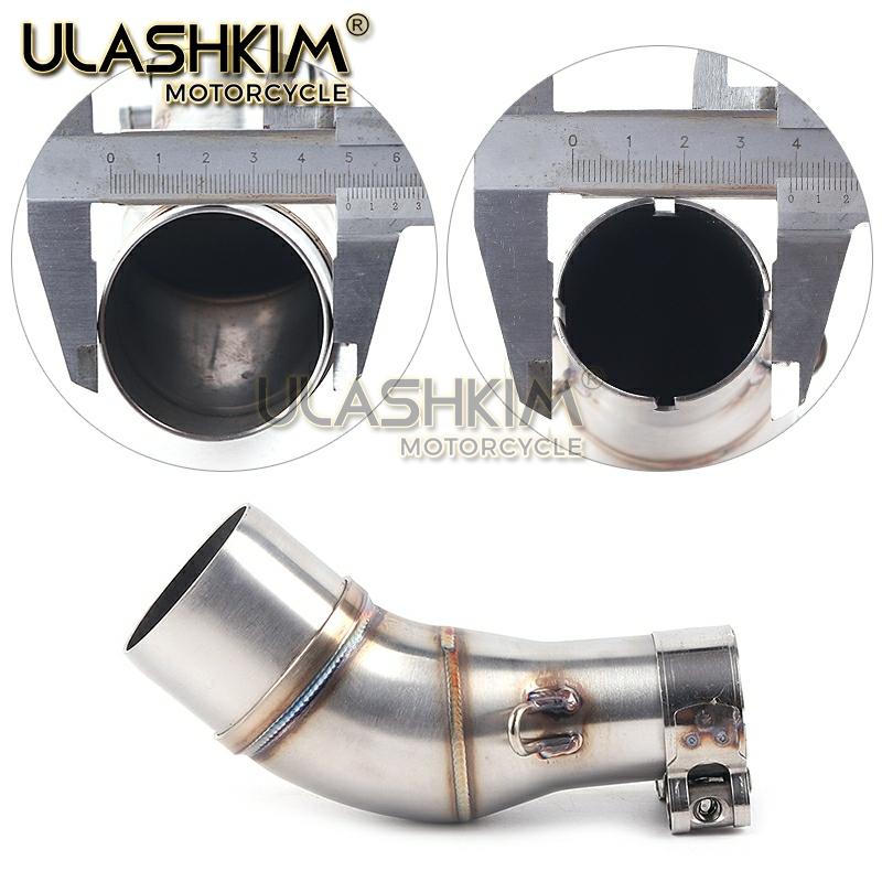 摩托车跑车MT03中管连接管R3R25改装不锈钢前段排气管51MM通用