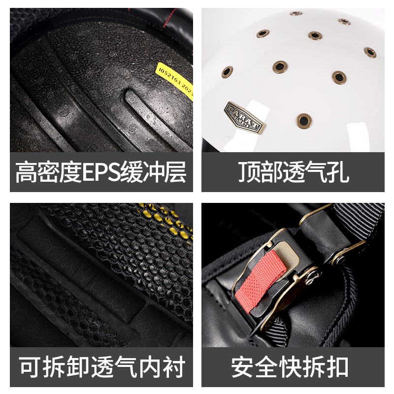 复古头盔3C认证摩托车瓢盔电动车夏季头盔男女带透气孔个性盔半盔