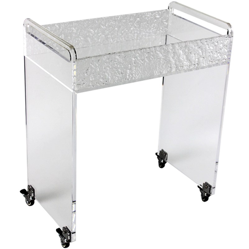 扫地机器人置物架亚克力边几收纳透明云鲸科沃斯追觅石头移动推车