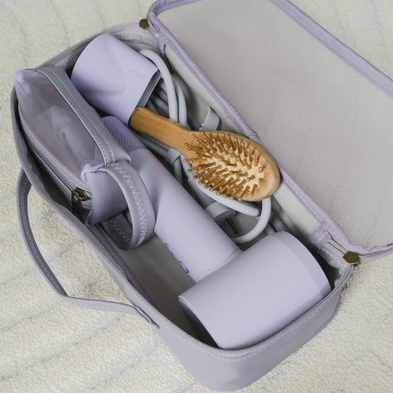 徕F戴sen吹风机可视网片pu收纳袋研学旅行内衣卷发棒直板夹保护套