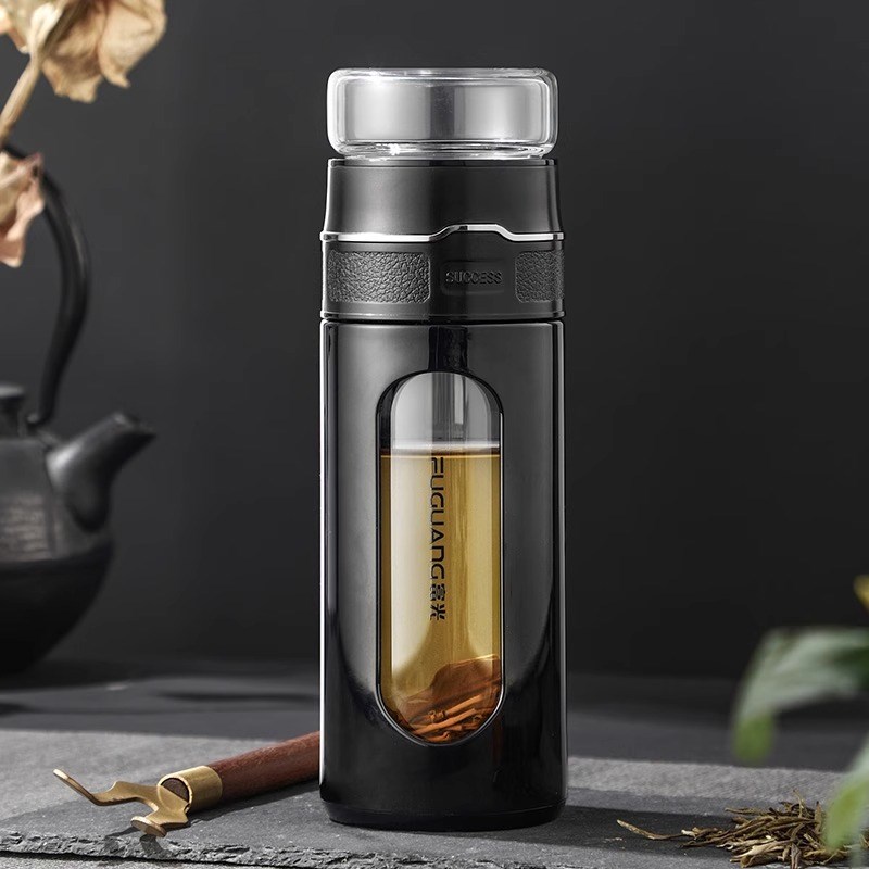 富光茶水分离泡茶杯男士个人玻璃杯大容量水杯男茶杯家用杯子