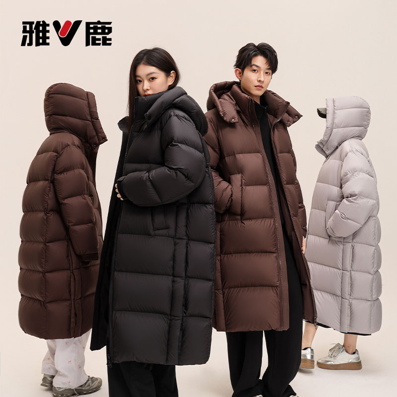雅鹿新款时尚保暖休闲百搭男款女款情侣款羽绒服