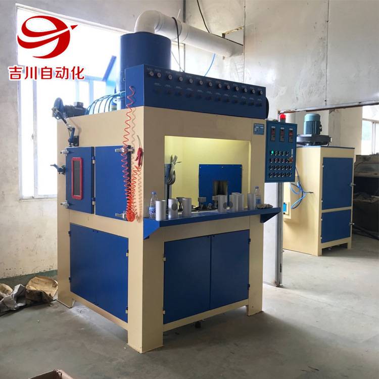 吉川厂家直销大型转盘式自动喷砂机 灯罩 电饭煲大型系列喷砂设备