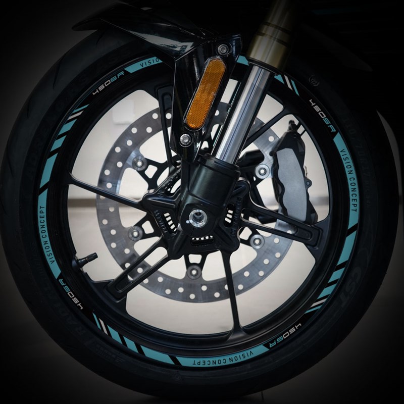 适用春风450SR轮毂贴轮圈贴轮胎D反光字母贴防水贴纸车贴装饰改装