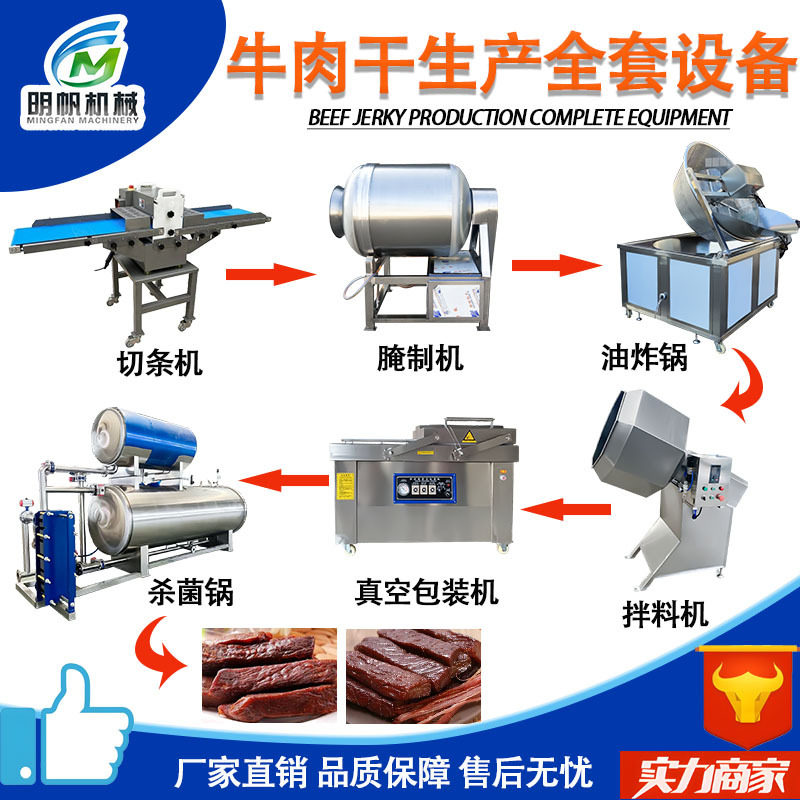 全套牛肉干加工设备 内蒙古牛肉干制作流水线 风干手撕牛肉干设备