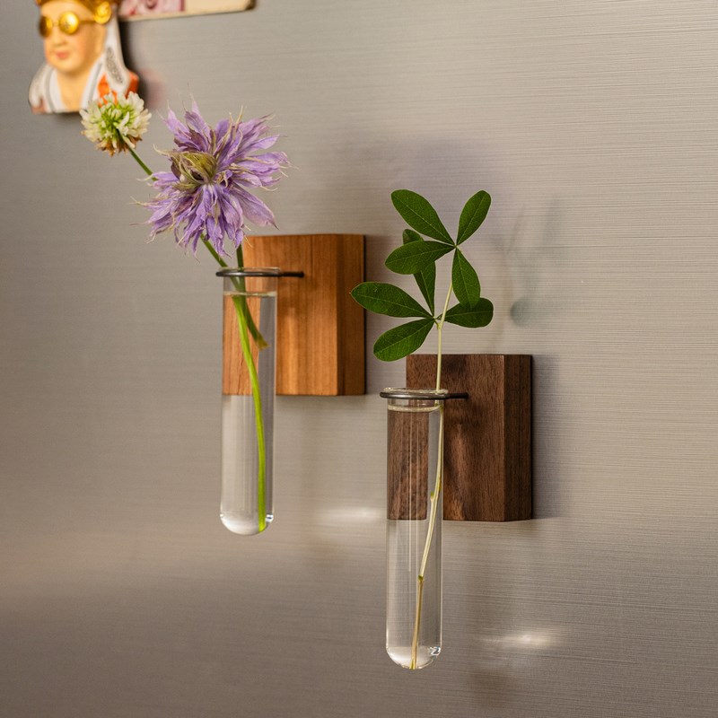 创意壁挂试管花瓶水培玻璃器皿花器个性创意墙P面装饰挂墙上小花
