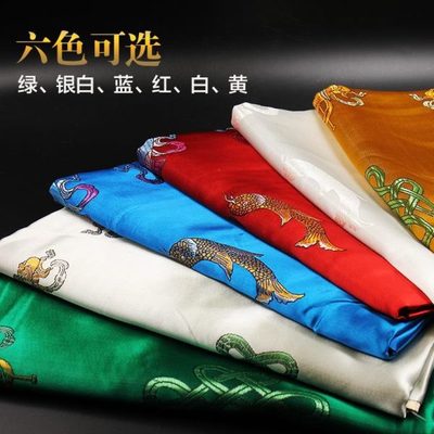 量丝绸刺绣精品发包哈达批提加厚八吉祥花大号邮哈达布真丝绸