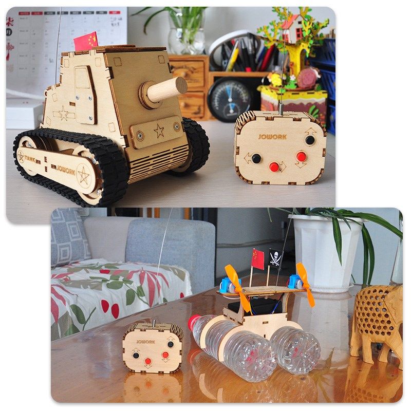 JOWOK手工制作科学实验遥控车船坦克模型拼装小学生男孩生日礼物
