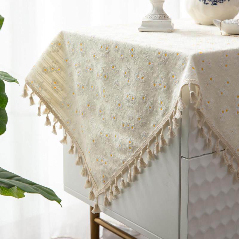 小雏菊须须盖巾床头柜酒店家用简约现代轻奢小方巾盖布坠子可定制,居家布艺,桌布,淘宝优惠券,粉丝福利购,淘宝优惠卷