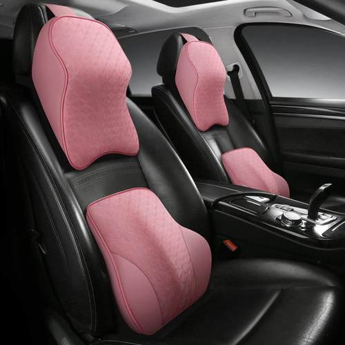 汽车头枕腰靠记忆棉座椅靠枕四季护颈枕车用枕头靠垫抱枕四季乳胶