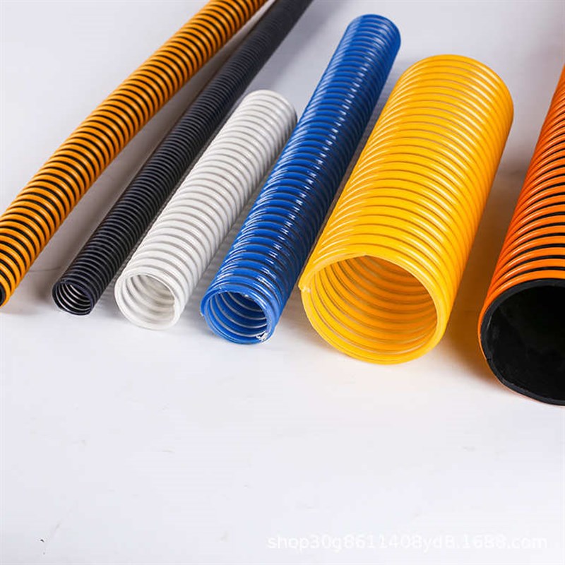 厂家PVC重型塑筋耐压螺旋增强软管工业排水抽油排污吸尘喷砂软管