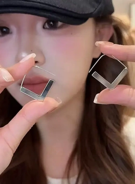 【简约百搭】银色几何约小众设计感耳钉2026新款独特设计感耳钩lx