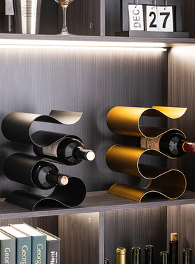 红酒架摆件轻g奢高档现代简约金属家用客厅酒柜家居装饰品艺术高