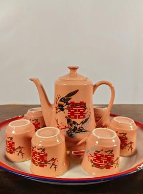 民俗老物件老茶壶茶碗茶盘旧茶具怀旧复古摆件民俗馆展览装饰摆件