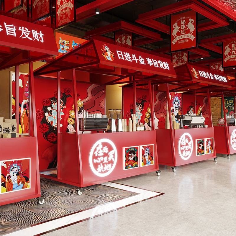 市集摊位架夜市摆摊架商场移动货架促销台景区铁艺展示架置物收纳