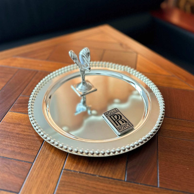 RR轻奢 置物托盘 收纳玄关桌面茶几摆件不锈钢Q圆形样板房乔迁送