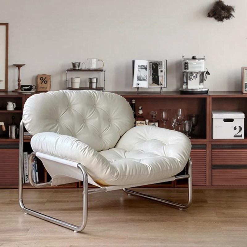 家用单人沙发椅躺椅轻奢中古风懒人F沙发可躺可睡客厅阳台休闲椅